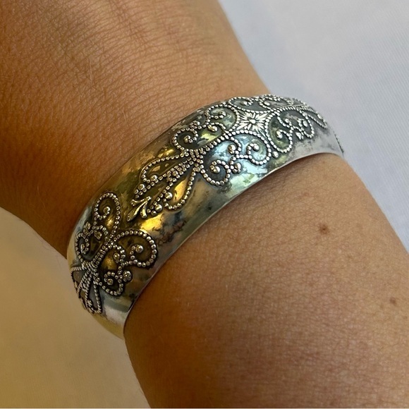 Beau Jewelry - Vintage Beau Filigree Sterling Silver Adjustable Cuff Bracelet